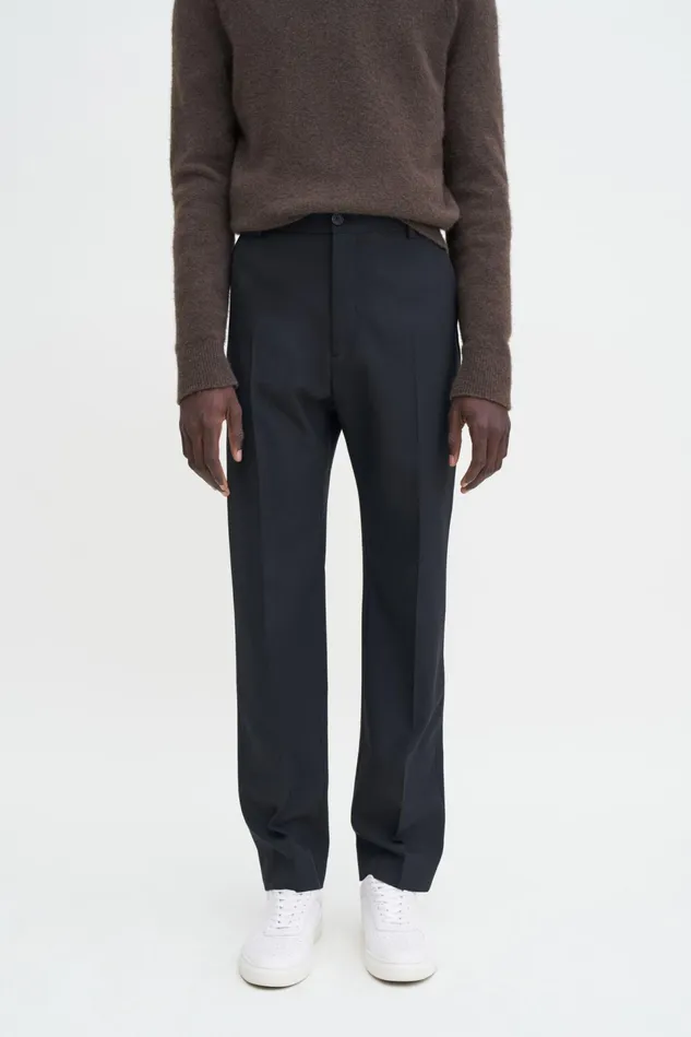 Men Tapered Tailored Trousers Black Filippa K Trousers