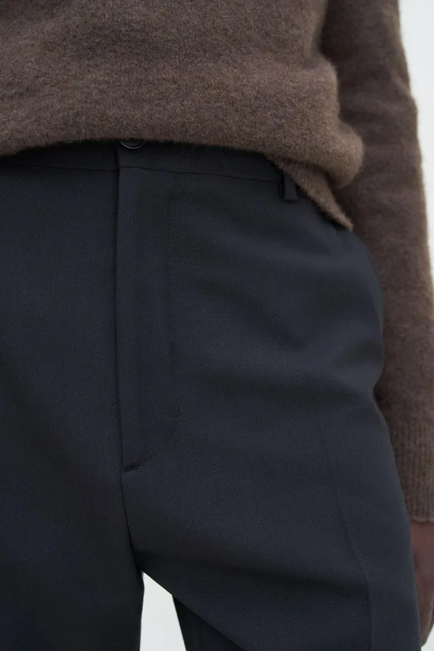 Men Tapered Tailored Trousers Black Filippa K Trousers
