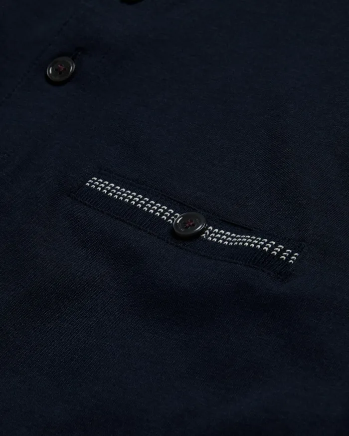 Men TORTILA 8211 Polo Shirt With Striped Details Navy Ted Baker Tops Men TORTILA 8211 Polo Shirt With Striped Details Navy Ted Baker Tops