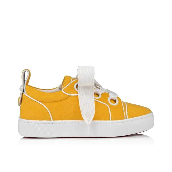 Men Toy Toy Sneakers 8211 Sponge Cotton And Patent Calf Leather 8211 Pollen Christian Louboutin Sneakers