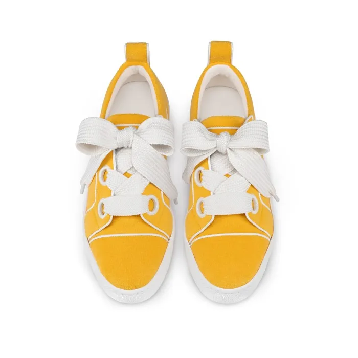 Men Toy Toy Sneakers 8211 Sponge Cotton And Patent Calf Leather 8211 Pollen Christian Louboutin Sneakers