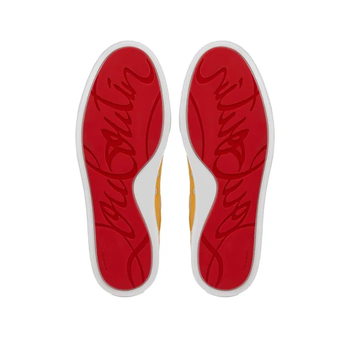 Men Toy Toy Sneakers 8211 Sponge Cotton And Patent Calf Leather 8211 Pollen Christian Louboutin Sneakers