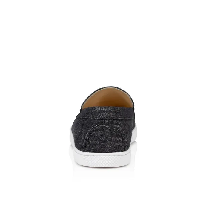 Men Varsiboat Boat Shoes 8211 Denim And Rubber 8211 Black Christian Louboutin Loafers and Moccasins