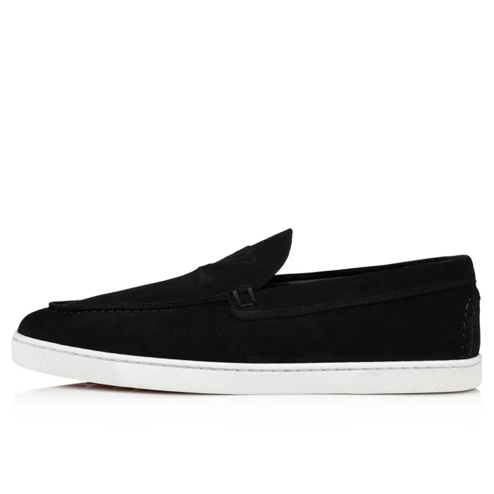 Men Varsiboat Boat Shoes 8211 Leather 8211 Black Christian Louboutin Sneakers