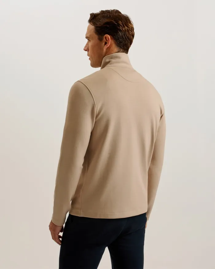 Men VELLER 8211 Long Sleeve Half Zip Jumper Taupe Ted Baker Jumpers and Knitwear Men VELLER 8211 Long Sleeve Half Zip Jumper Taupe Ted Baker Jumpers and Knitwear