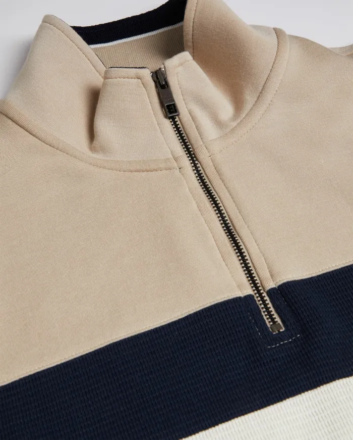 Men VELLER 8211 Long Sleeve Half Zip Jumper Taupe Ted Baker Jumpers and Knitwear Men VELLER 8211 Long Sleeve Half Zip Jumper Taupe Ted Baker Jumpers and Knitwear