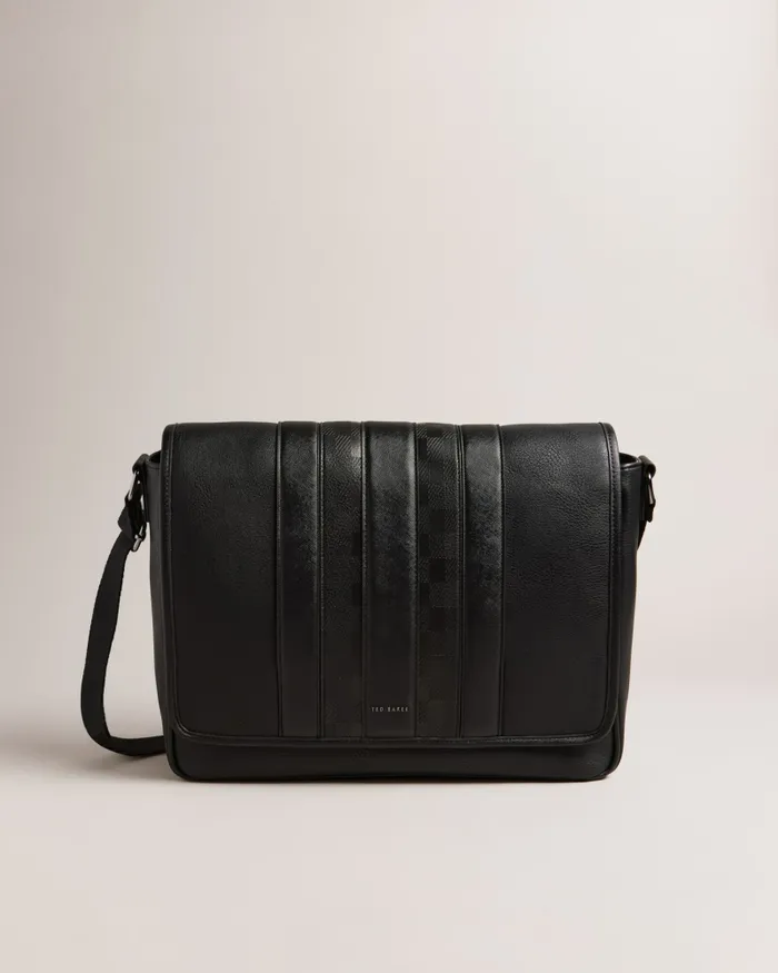 Men WAYVON 8211 House Check PU Messenger Bag Black Ted Baker Cross Body Bags