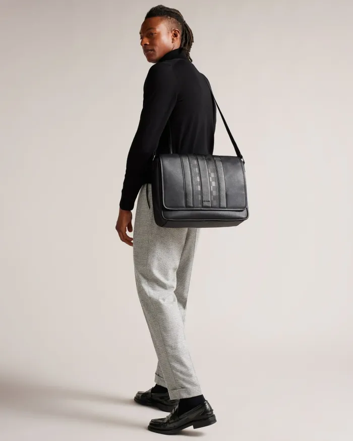 Men WAYVON 8211 House Check PU Messenger Bag Black Ted Baker Cross Body Bags