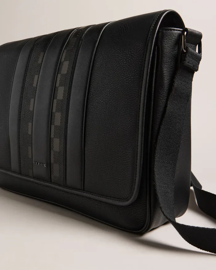 Men WAYVON 8211 House Check PU Messenger Bag Black Ted Baker Cross Body Bags