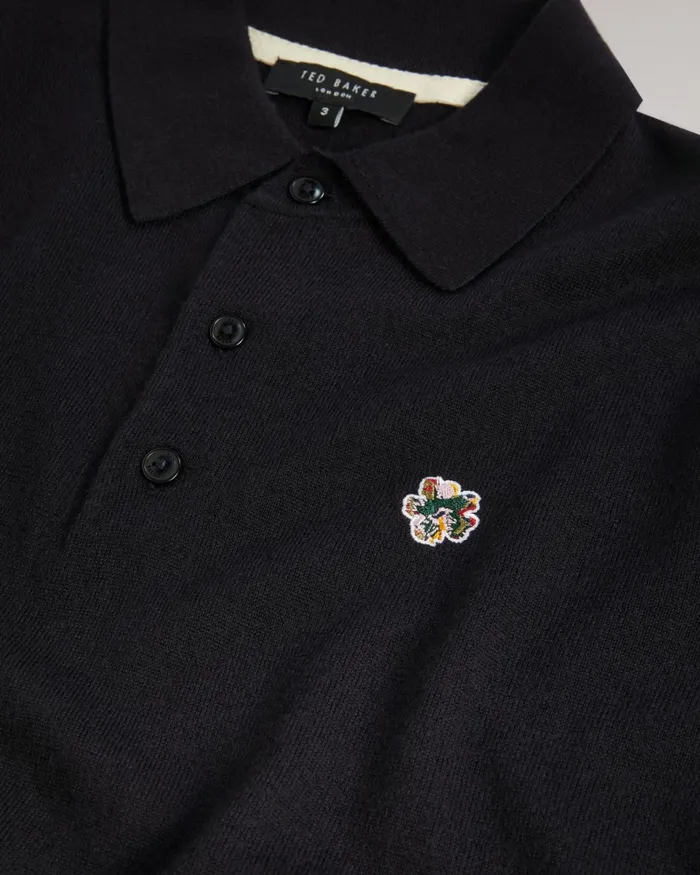 Men WEMBLEY 8211 Merino Wool Long Sleeve Polo Shirt Navy Ted Baker Tops