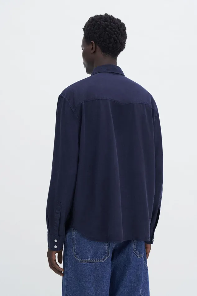 Men Western Shirt Navy Filippa K Shirts