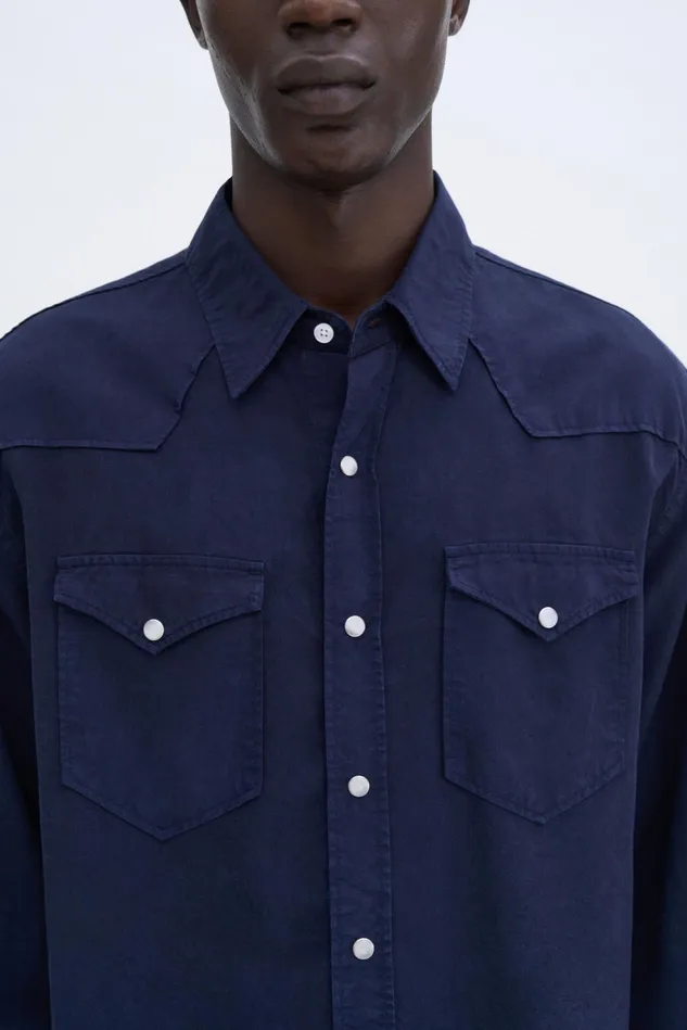 Men Western Shirt Navy Filippa K Shirts
