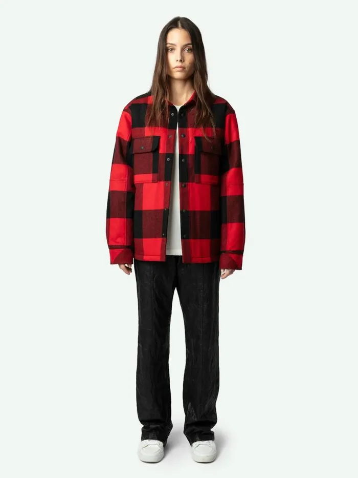 Men Zadig and Voltaire Jackets and Coats Trop Overshirt Crimson Men Zadig and Voltaire Jackets and Coats Trop Overshirt Crimson