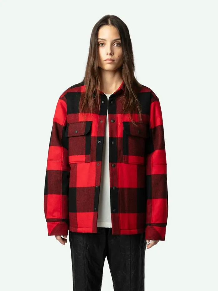Men Zadig and Voltaire Jackets and Coats Trop Overshirt Crimson Men Zadig and Voltaire Jackets and Coats Trop Overshirt Crimson