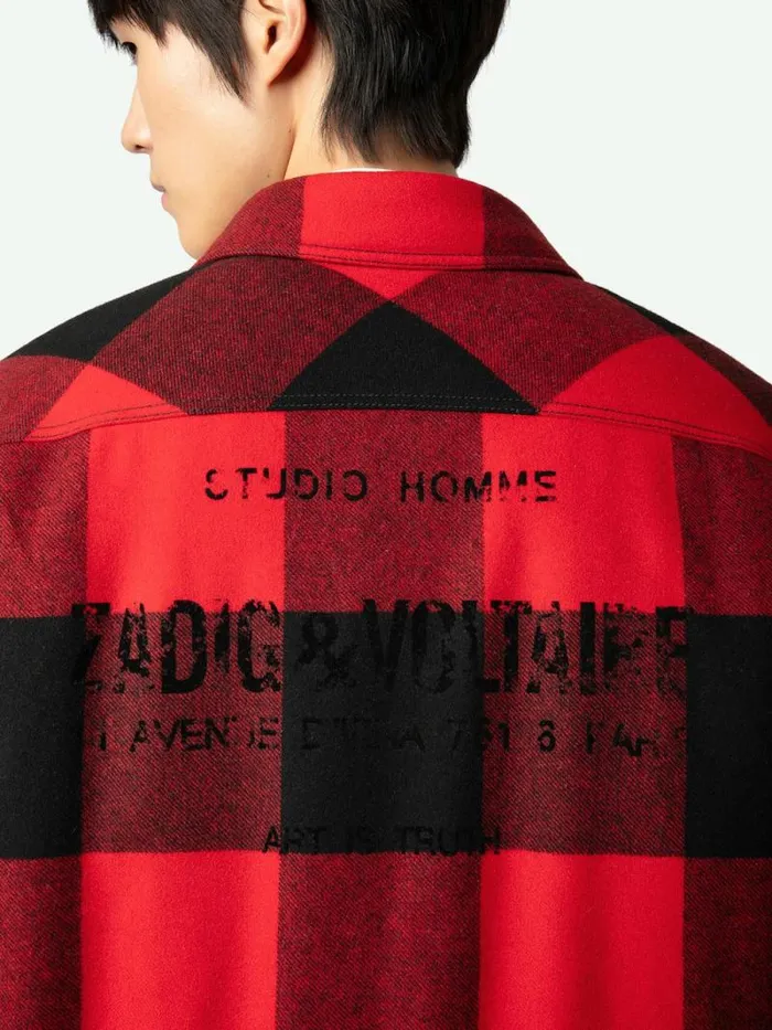 Men Zadig and Voltaire Jackets and Coats Trop Overshirt Crimson Men Zadig and Voltaire Jackets and Coats Trop Overshirt Crimson