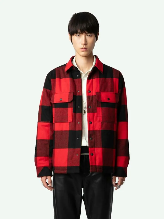 Men Zadig and Voltaire Jackets and Coats Trop Overshirt Crimson Men Zadig and Voltaire Jackets and Coats Trop Overshirt Crimson