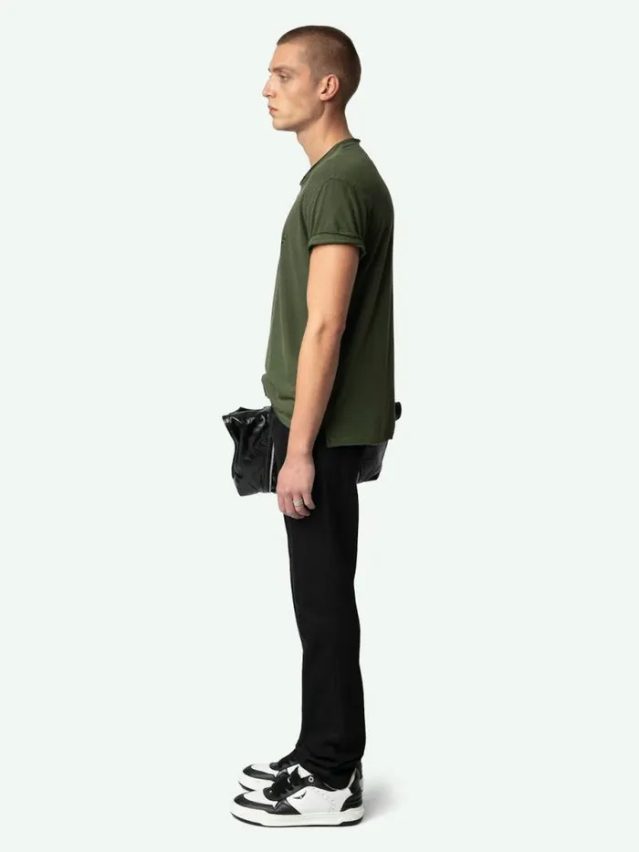 Men Zadig and Voltaire TShirts Monasti Henley Tshirt Used Kaki
