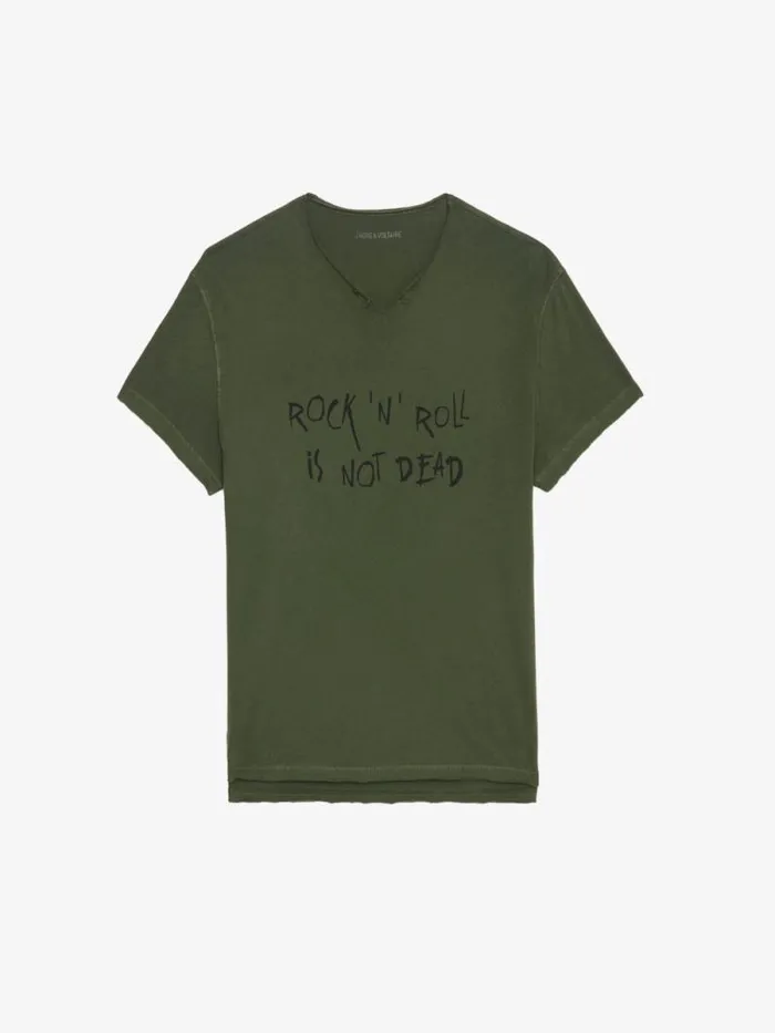 Men Zadig and Voltaire TShirts Monasti Henley Tshirt Used Kaki