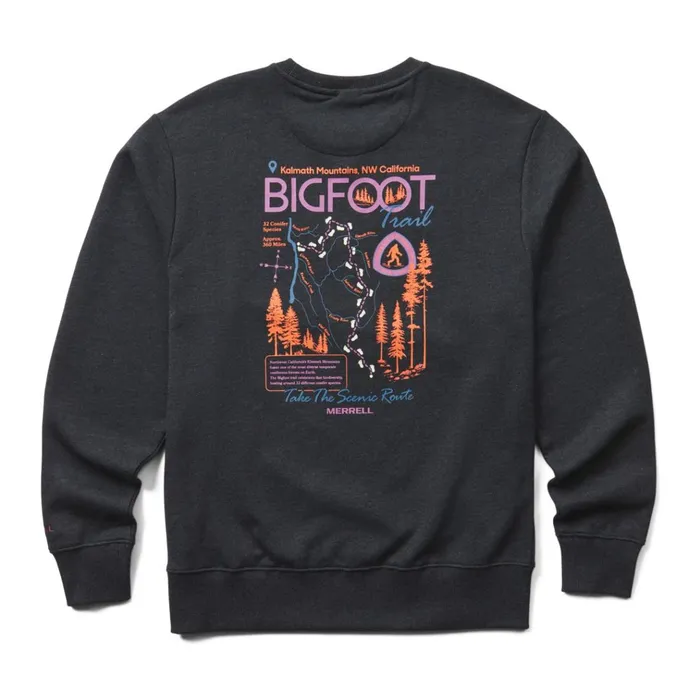 Merrell Bigfoot Fleece Crewneck Black Heather Men Tops
