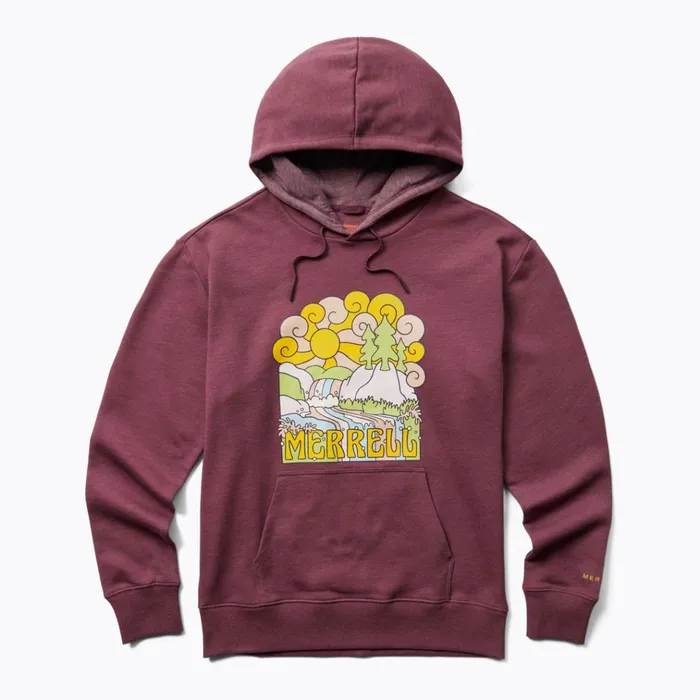 Merrell Groovy Fleece Hoody Plum Wine Heather Women Tops