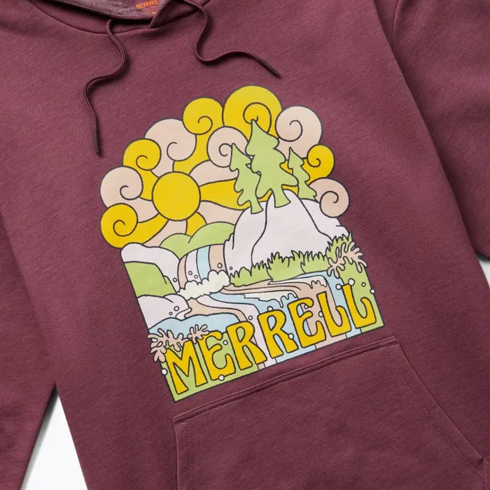 Merrell Groovy Fleece Hoody Plum Wine Heather Women Tops