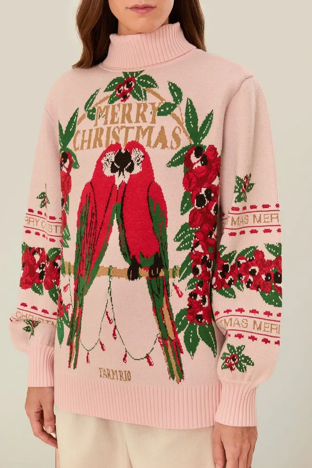 Merry Christmas Knit Sweater Women Farm Rio Sweaters and Sweatshirts