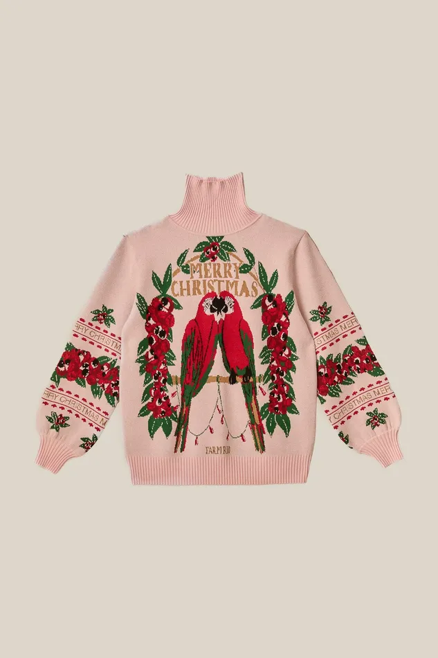 Merry Christmas Knit Sweater Women Farm Rio Sweaters and Sweatshirts