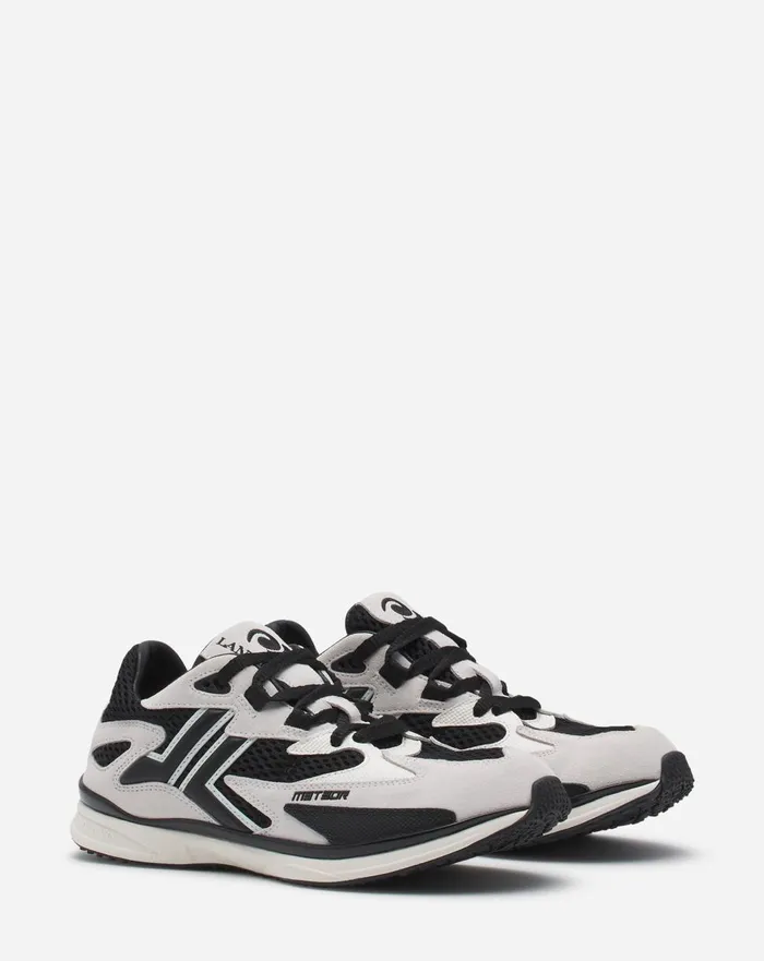 Meteor Sneakers In Mesh And Suede Blackwhite Women Lanvin Sneakers
