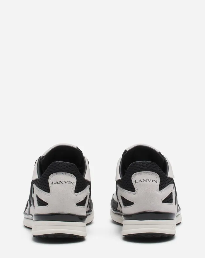 Meteor Sneakers In Mesh And Suede Blackwhite Women Lanvin Sneakers