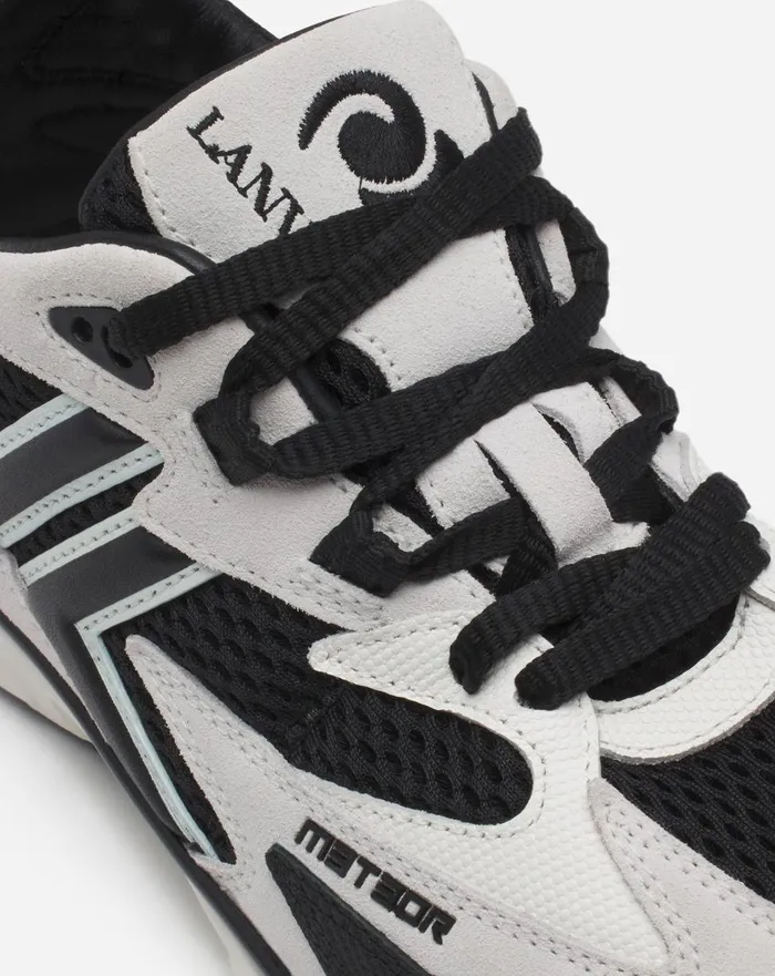 Meteor Sneakers In Mesh And Suede Blackwhite Women Lanvin Sneakers