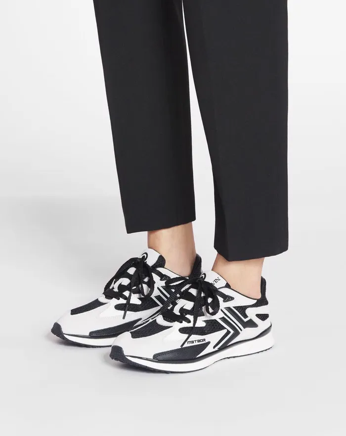 Meteor Sneakers In Mesh And Suede Blackwhite Women Lanvin Sneakers
