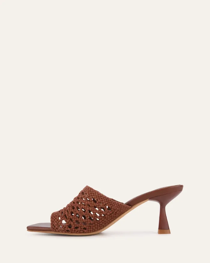 MID SANDALS Jordyn mid heel sandals cognac textile jomercer Women MID SANDALS Jordyn mid heel sandals cognac textile jomercer Women