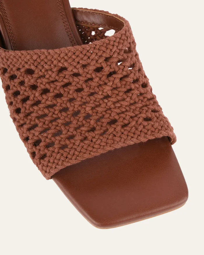 MID SANDALS Jordyn mid heel sandals cognac textile jomercer Women MID SANDALS Jordyn mid heel sandals cognac textile jomercer Women