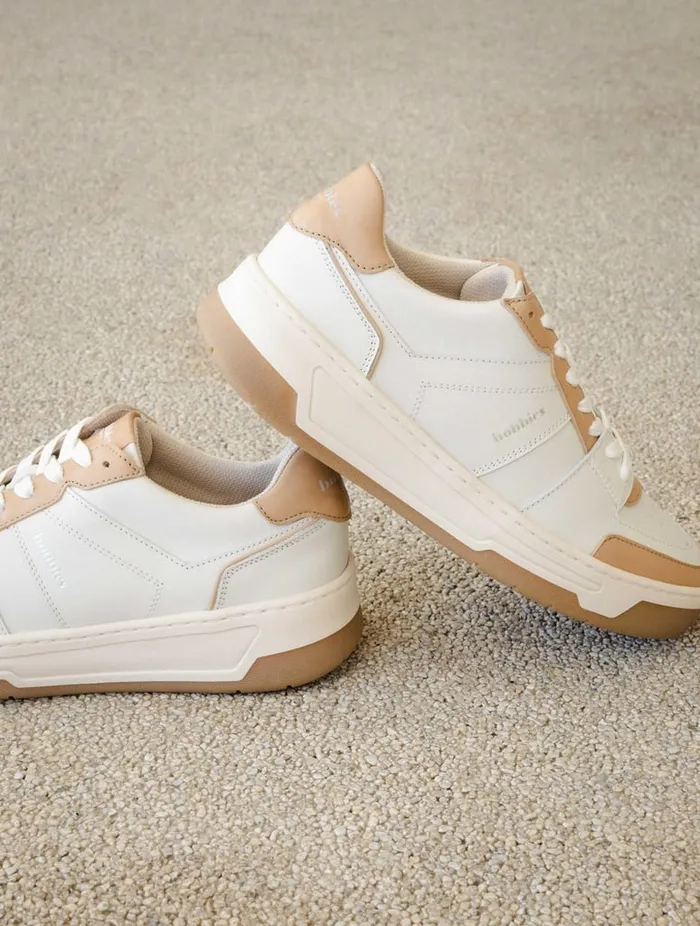 Miley Off White and Toffee Women Bobbies Sneakers