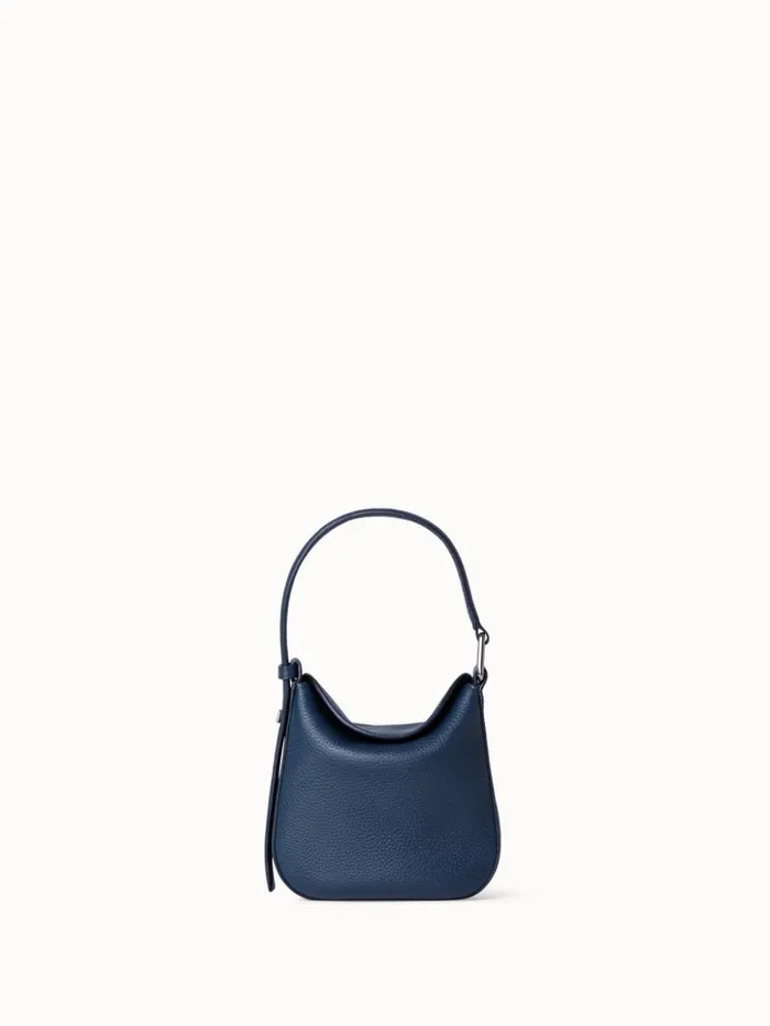 Mini Anna Hobo In Alcecalf Leather Dark Pacific Women Akris Shoulder Bags