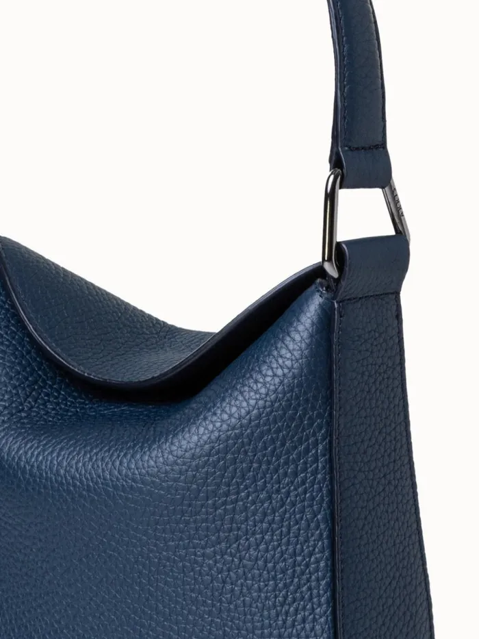 Mini Anna Hobo In Alcecalf Leather Dark Pacific Women Akris Shoulder Bags