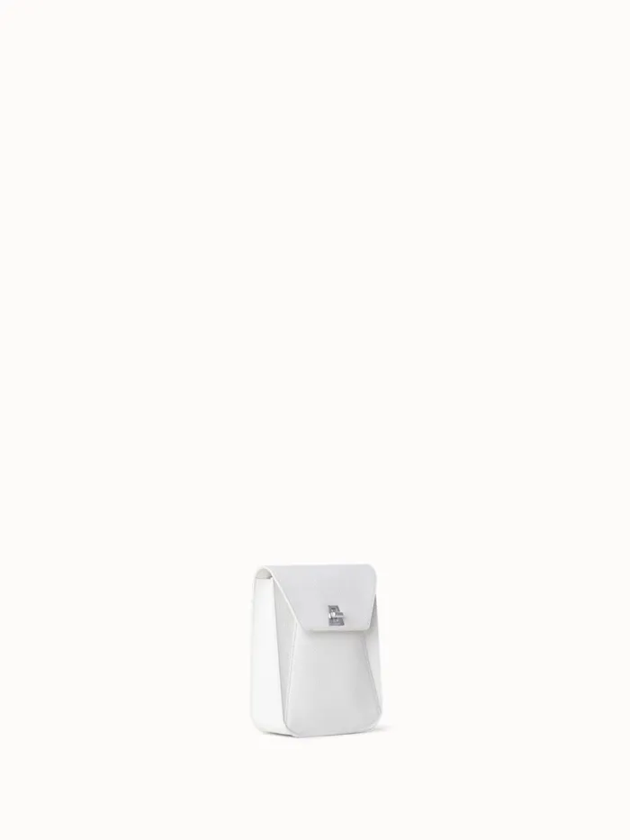 Mini Anouk Messenger Bag In Cervocalf Leather White Women Akris Crossbody Bags