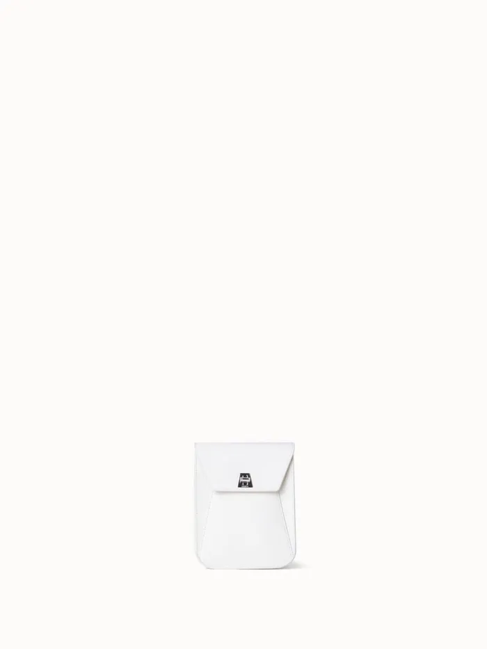 Mini Anouk Messenger Bag In Cervocalf Leather White Women Akris Crossbody Bags