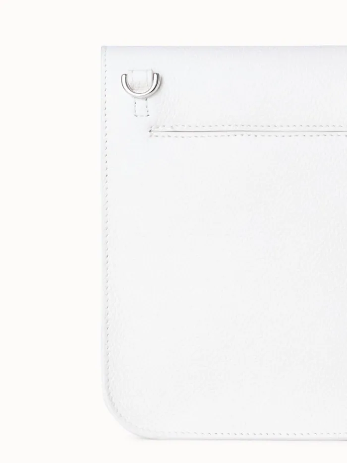 Mini Anouk Messenger Bag In Cervocalf Leather White Women Akris Crossbody Bags