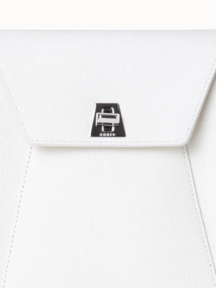 Mini Anouk Messenger Bag In Cervocalf Leather White Women Akris Crossbody Bags