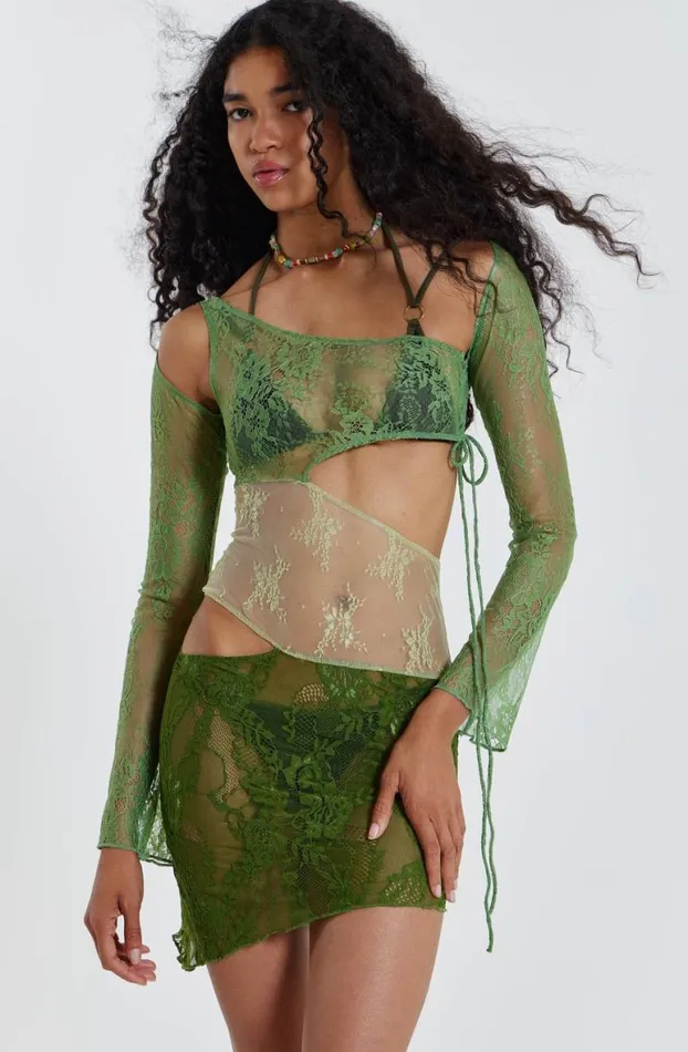 Mini Dresses Women Jaded London Siren Mini Dress In Green