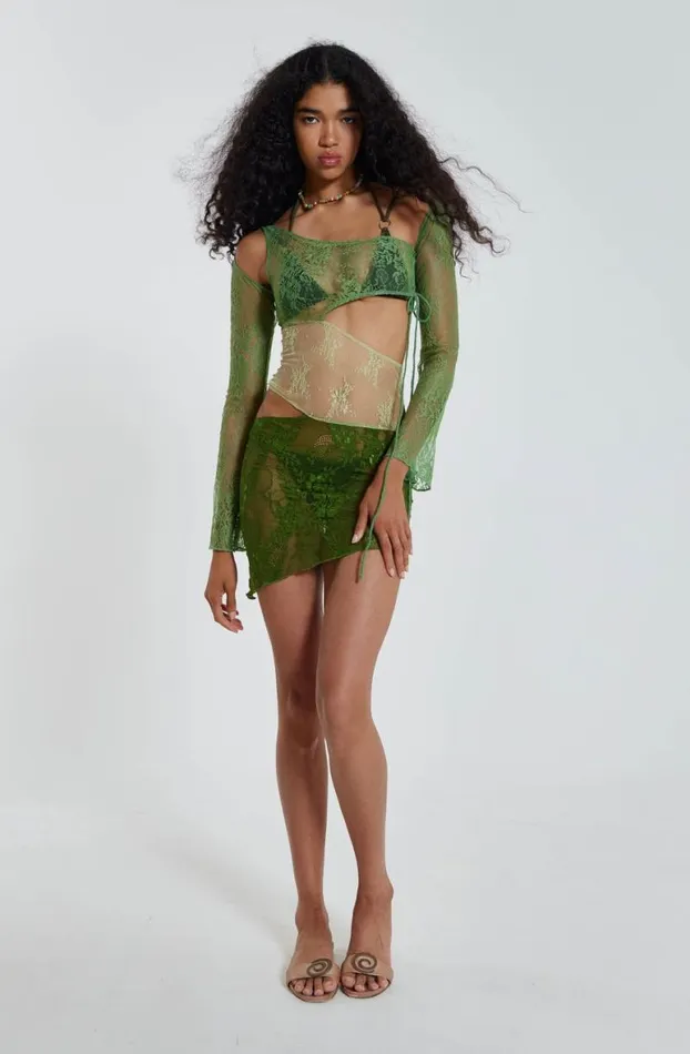 Mini Dresses Women Jaded London Siren Mini Dress In Green