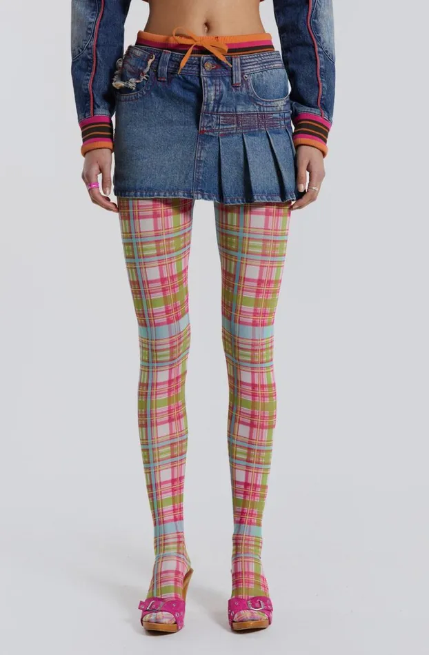 Mini Skirts Women Jaded London Sherbet Denim Side Pleat Mini Skirt
