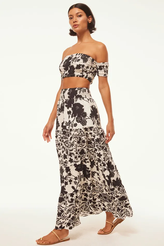 Misa Los Angeles Alba Top Flora Negra Women Tops