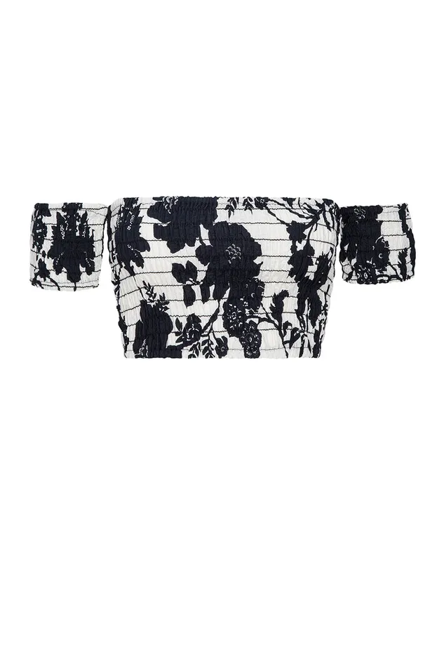 Misa Los Angeles Alba Top Flora Negra Women Tops