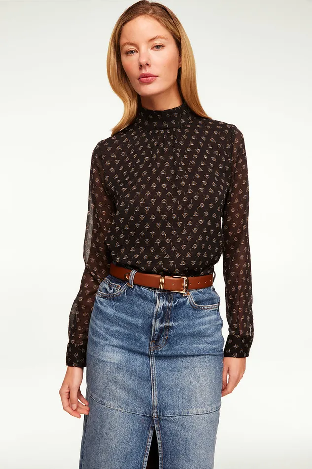 Misa Los Angeles Annie Top Black Lapis Eye Women Tops