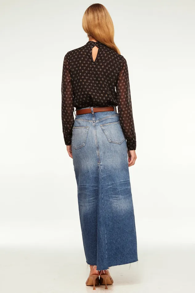 Misa Los Angeles Annie Top Black Lapis Eye Women Tops