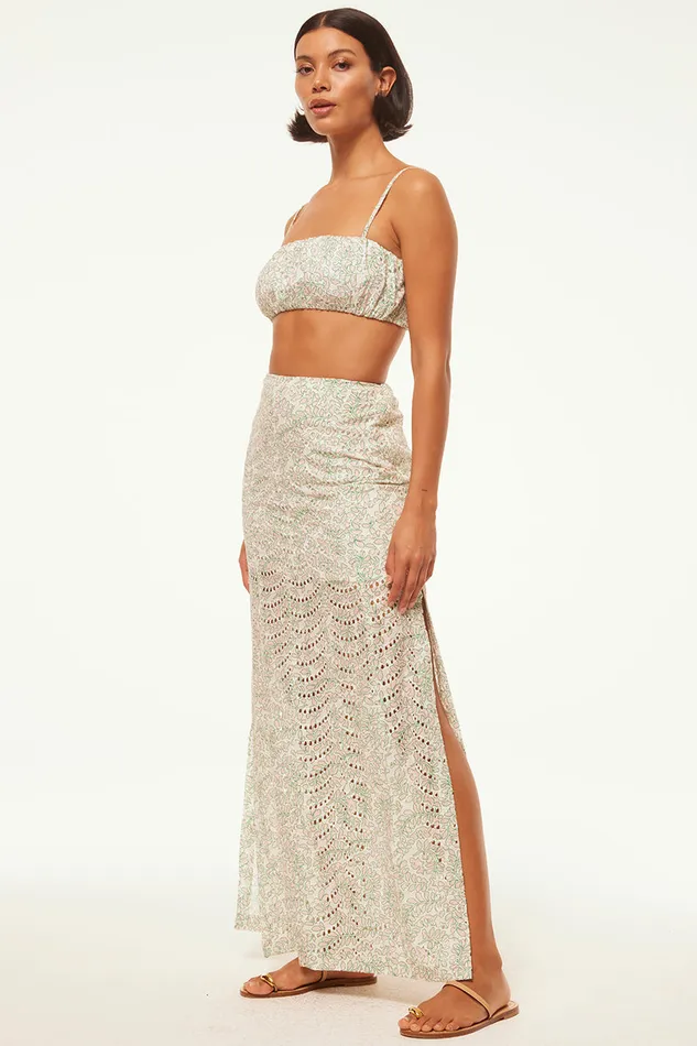 Misa Los Angeles Antonella Skirt Dewdrop Eyelet Women Skirts and Shorts