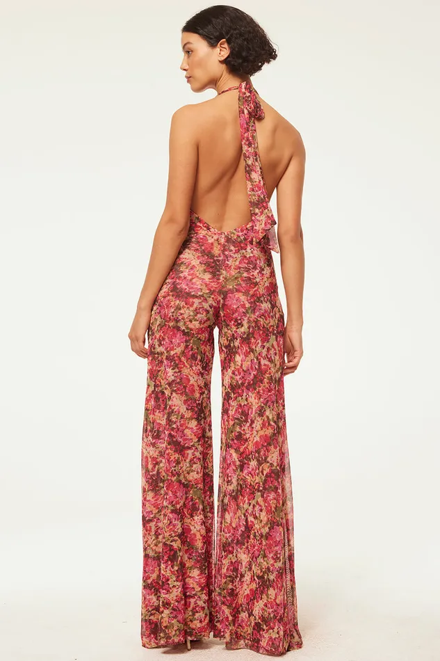 Misa Los Angeles Anya Jumpsuit Sedona Abstract Women Jersey and Mesh