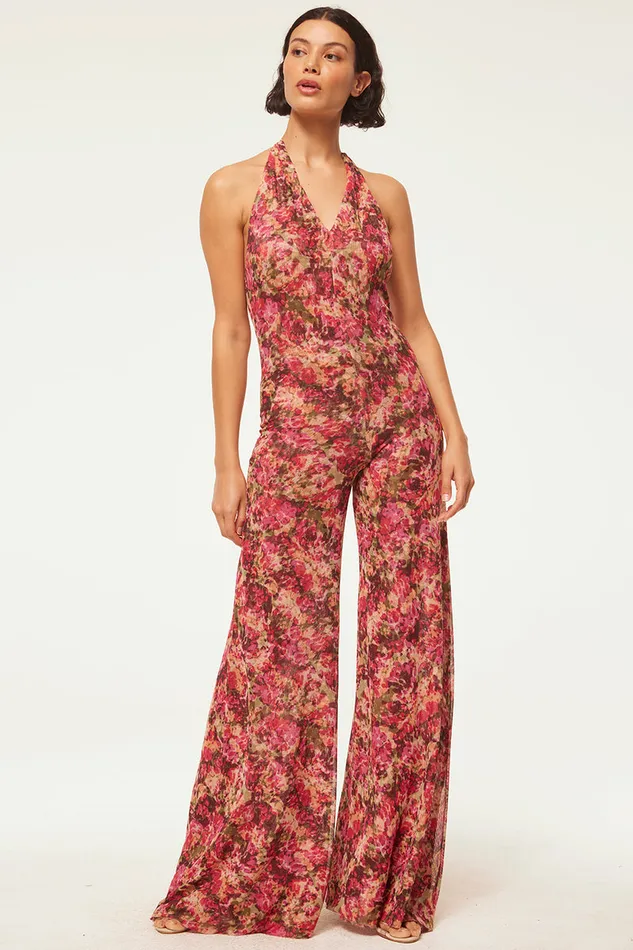 Misa Los Angeles Anya Jumpsuit Sedona Abstract Women Jersey and Mesh